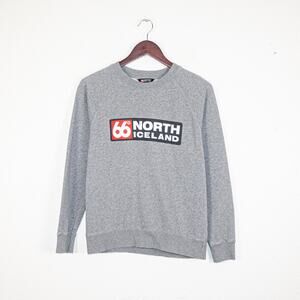 66 North Iceland Crew Fleece Sweater Heather Gray size Small